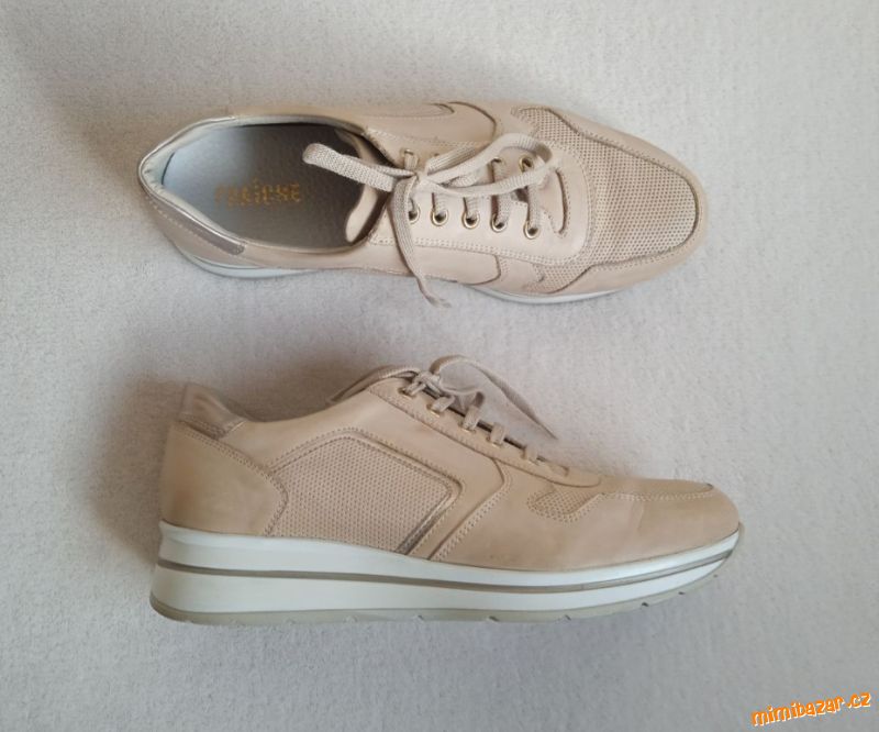Dámské kožené tenisky sneakersy béžové 40