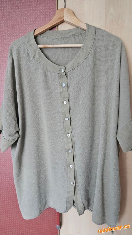 Khaki letní halenka 44/XL - XXL