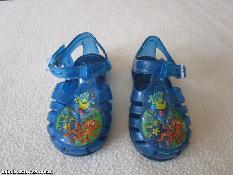 Modré gumové boty do vody, č. 20, stélka 13 cm