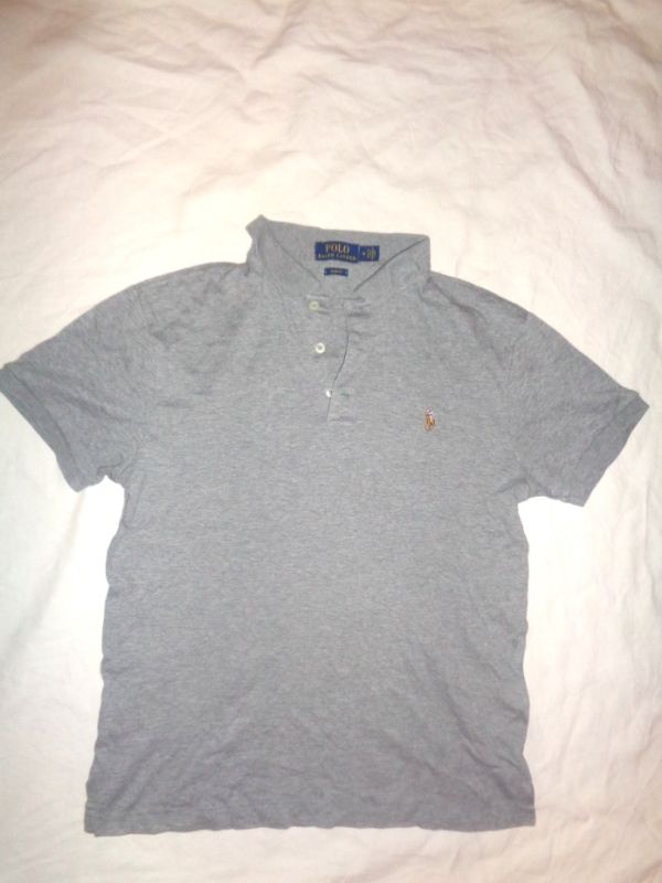 Šedé límečkové tričko Ralph Lauren