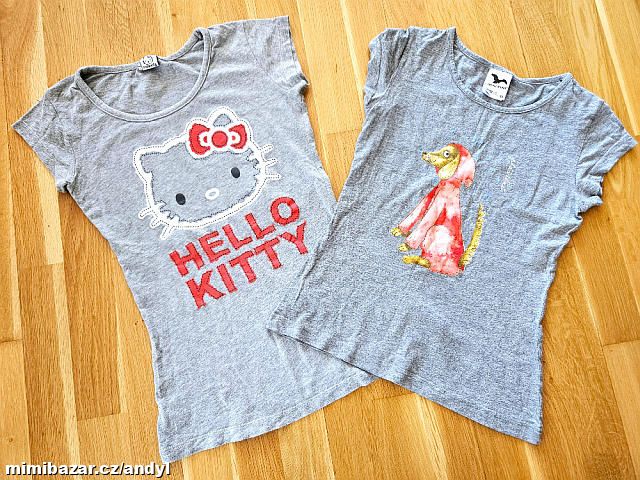2ks dívčí triko „Hello Kitty“ + “MALFINI“ vel XS