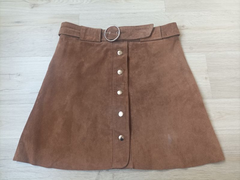 Propínací semišová hnědá sukně Zara