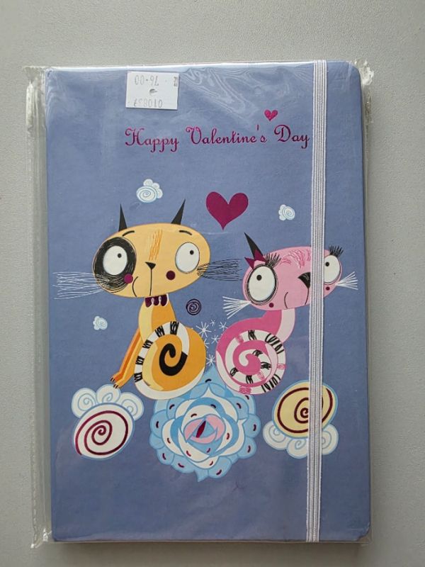 zápisník s kočičím motivem "Happy Valentine´s