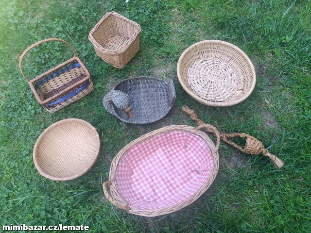 6x SERVÍROVACÍ / úložný KOŠÍČEK + 1x závěs sisal
