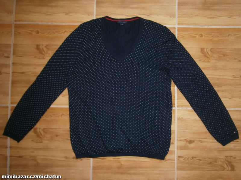 Puntíkatý svetřík značky TOMMY HILFIGER, vel.L