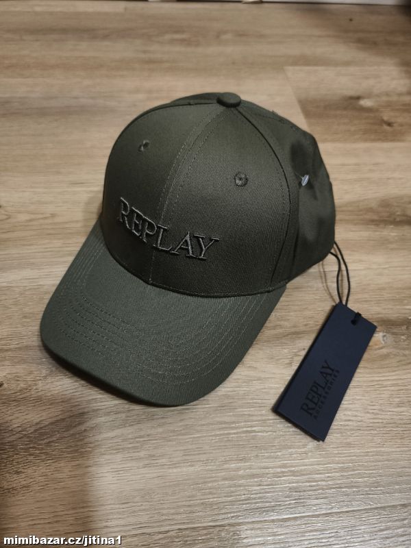 Replay čepice kšiltovka unisex olivová 899, 