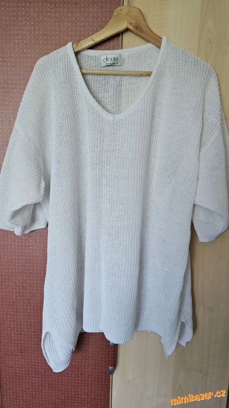 Bílý svetřík oversized XXL/ 46