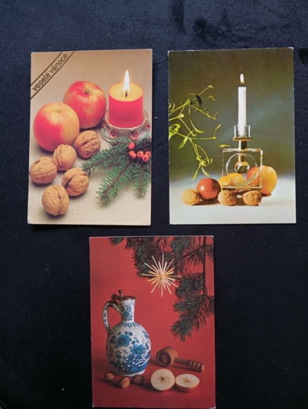 Retro pohled, pohlednice. Vánoce, VF, ČSSR