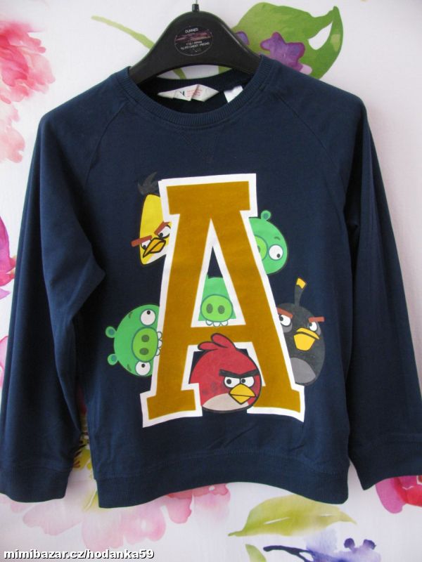 Chlapecké modré tričko s Angry Birds