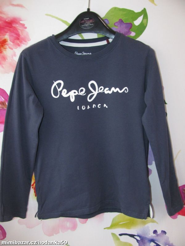 Dětské tmavě modré bavlněné tričko Pepe Jeans