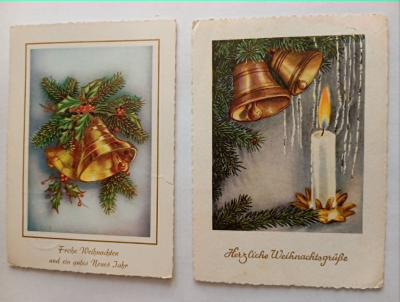 Retro pohlednice , Vánoce, zvonky, VF