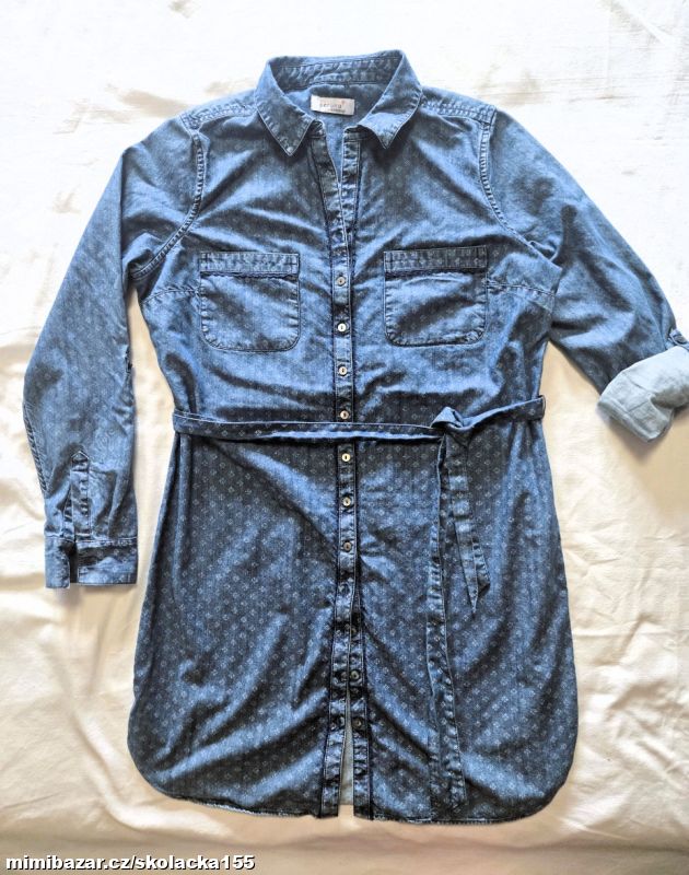 Delší riflová košile MARKS&SPENCER, v.42