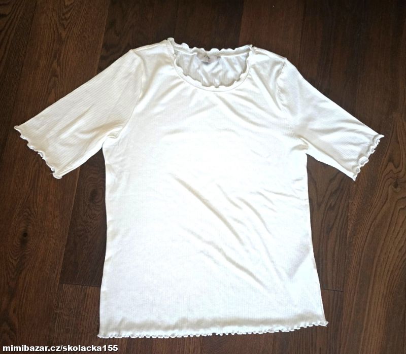 Přírodní bílé tričko CREAM, v.XL