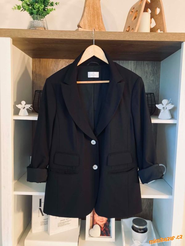 Dámské černé vypasované sako Elegance Paris
