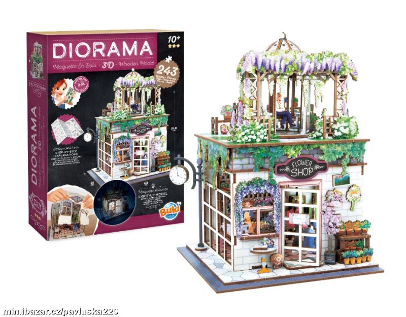 BUKI DIORAMA KVĚTINÁŘSTVÍ - dřevěná 3D stavebnice