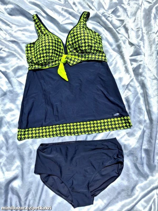 šedo žluté dámské plavky tankini vel.44 prsa C