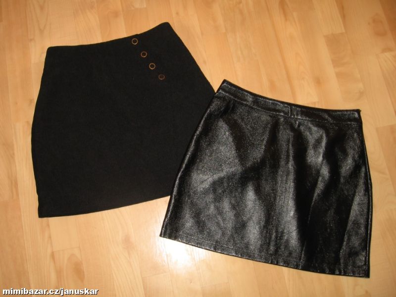 2x černá mini sukně / koženková Bik Bok