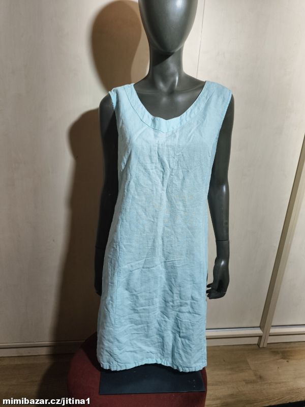 Bavlna56/ len 44 šaty vel L Xl