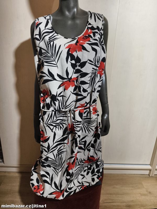 Len + bavlna šaty vel 50 xxl Bexleys