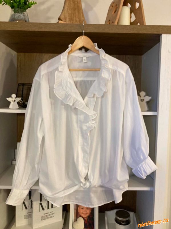 Dámská bílá letní volánková košile H&M
