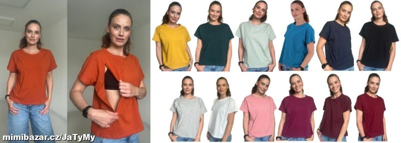 Kojící oversized tričko se zipem Kira
