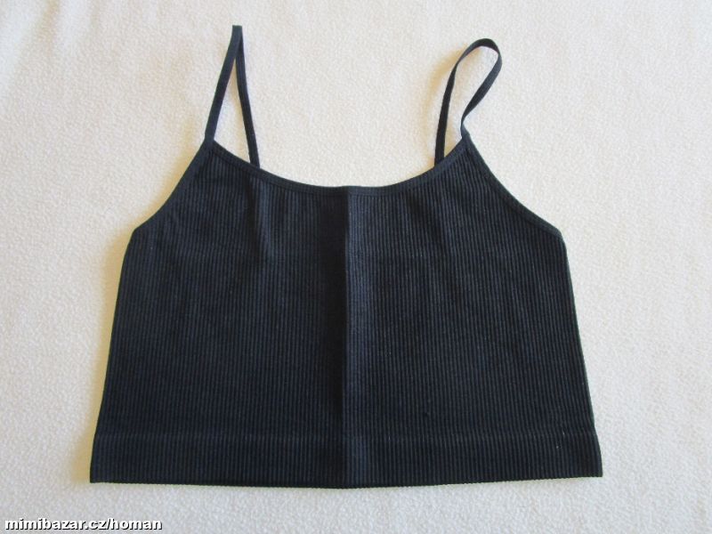 Nový černý pružný crop top, vel. M, Primark