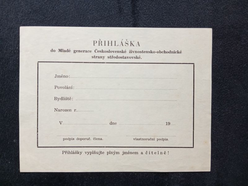 Retro Přihláška do mladé generace Československé