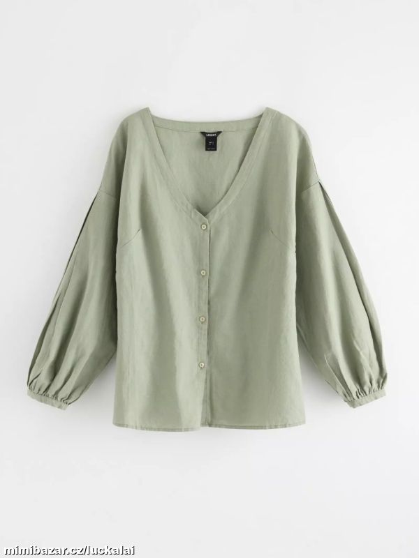 Khaki halenka, košile, top, 55%len Lindex, nová