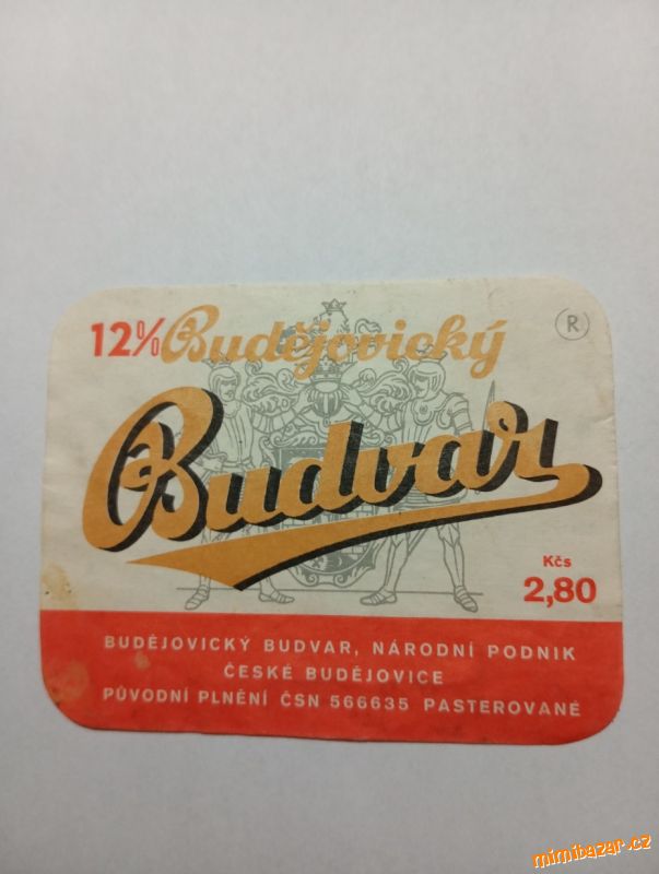 Retro pivní etiketa-Budějovický Budvar, ČSSR