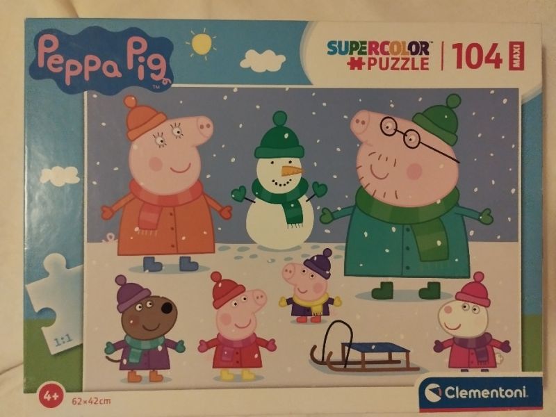 Puzzle Prasátko Peppa: Zima MAXI 104 dílků