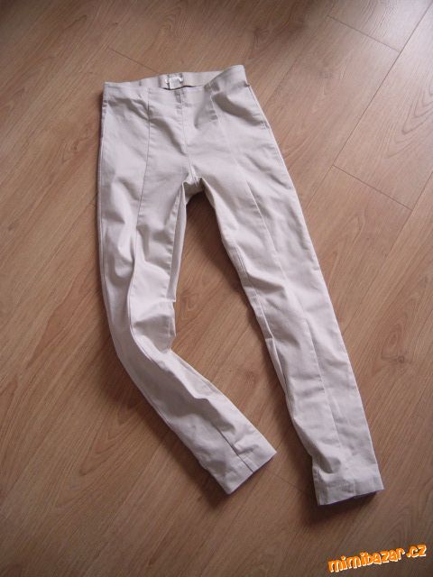 Béžové úzké slim fit skinny kalhoty H&M vel. 36/S