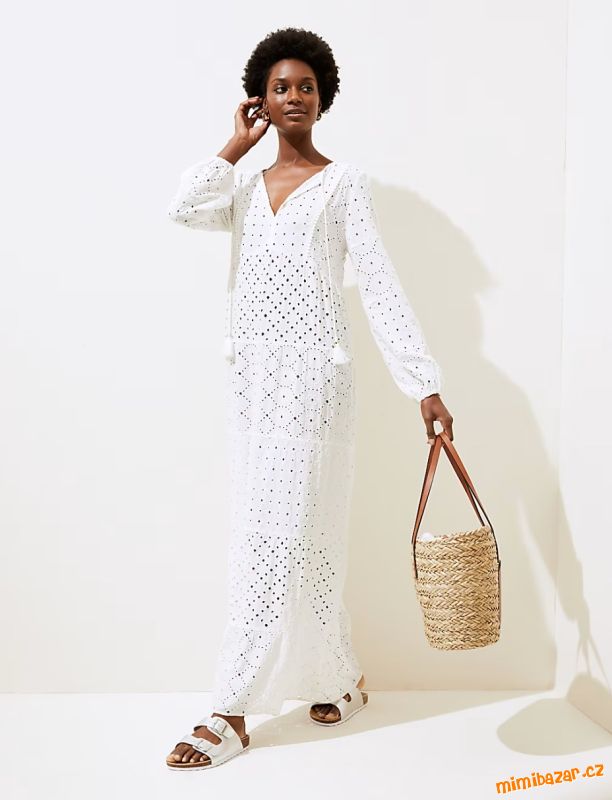 Madeirové maxi letní šaty Marks & Spencer (42/44)