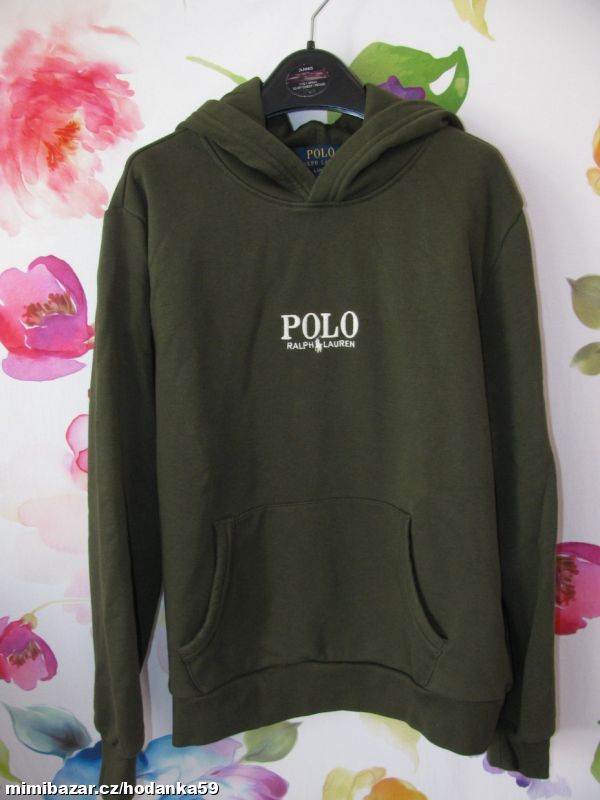 Luxusní olivově zelená mikina s kapucí /unisex