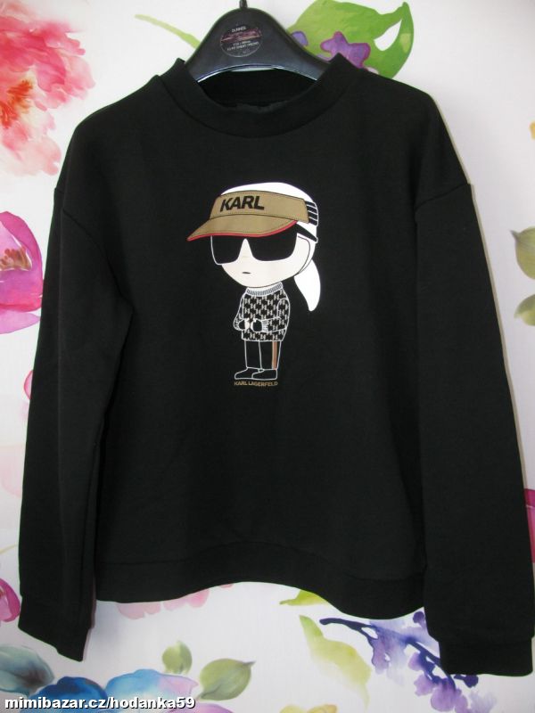 Luxusní černá mikina K.L. / unisex