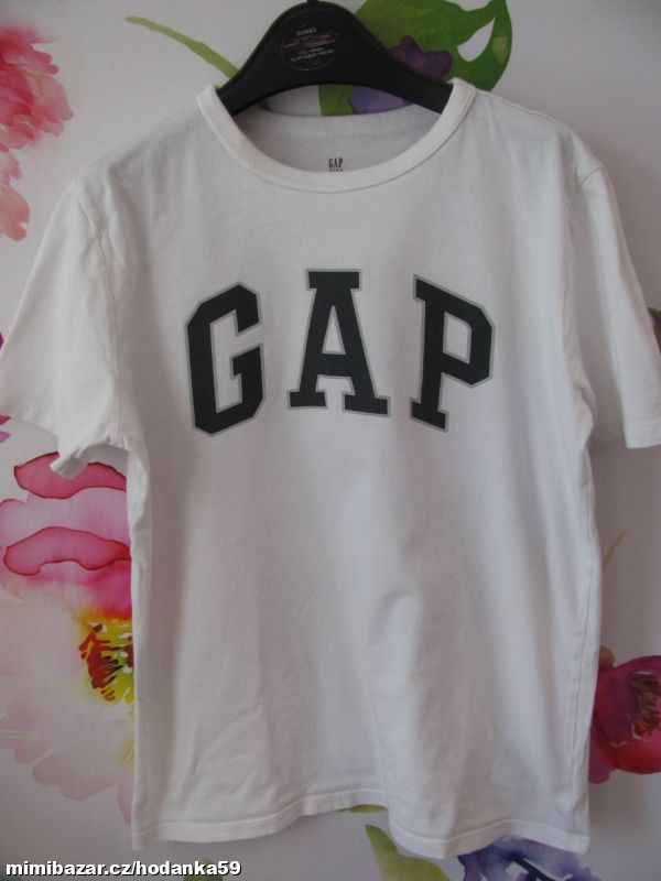Dětské bavlněné bílé tričko GAP/unisex