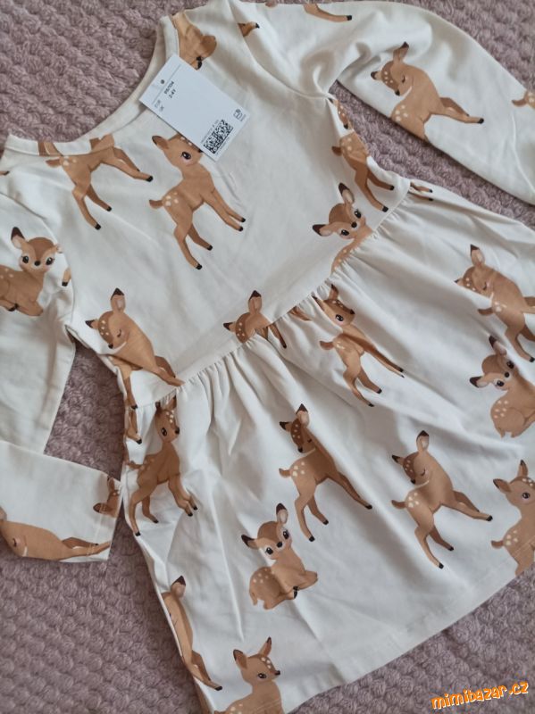 **Dívčí bavlněné šaty s kolouškem H&M*vel.98/104**