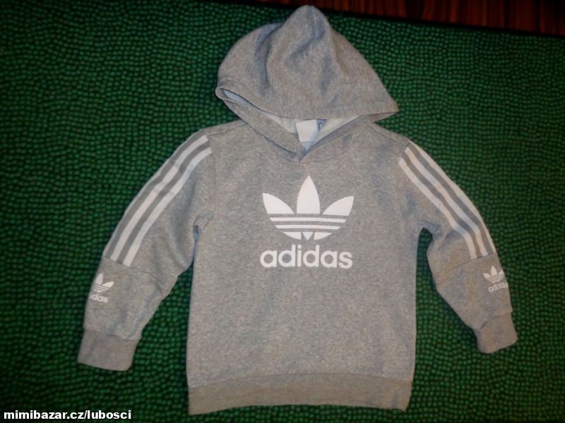 Krásná šedá bavlněná mikina Adidas