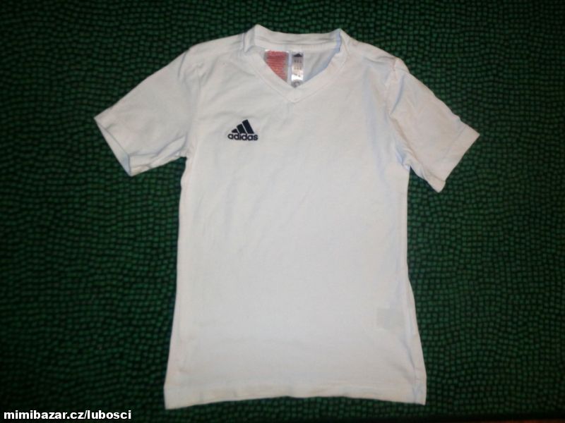 Bílé bavlněné tričko Adidas 7/8 let