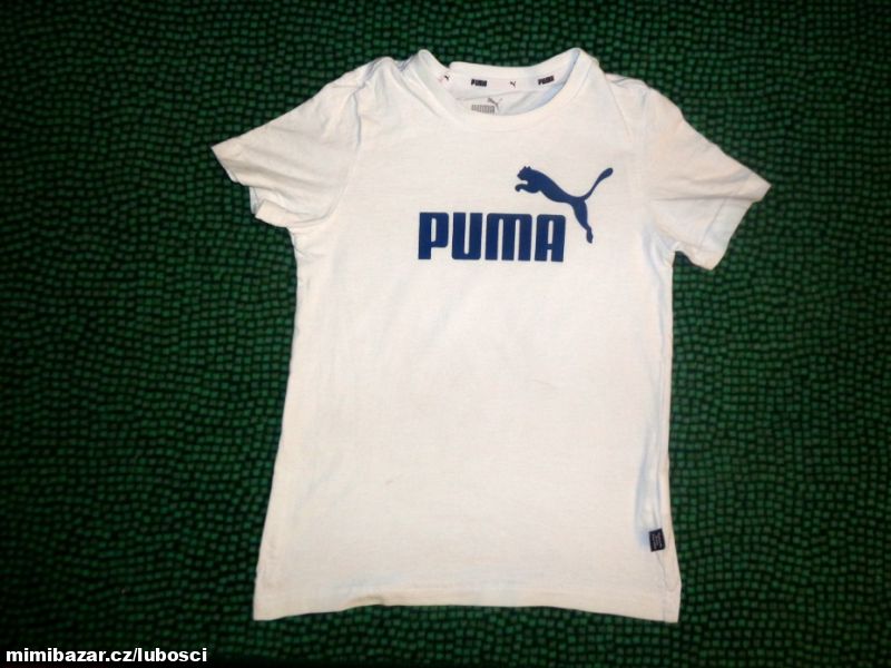 Bílé bavlněné tričko Puma 7/8 let