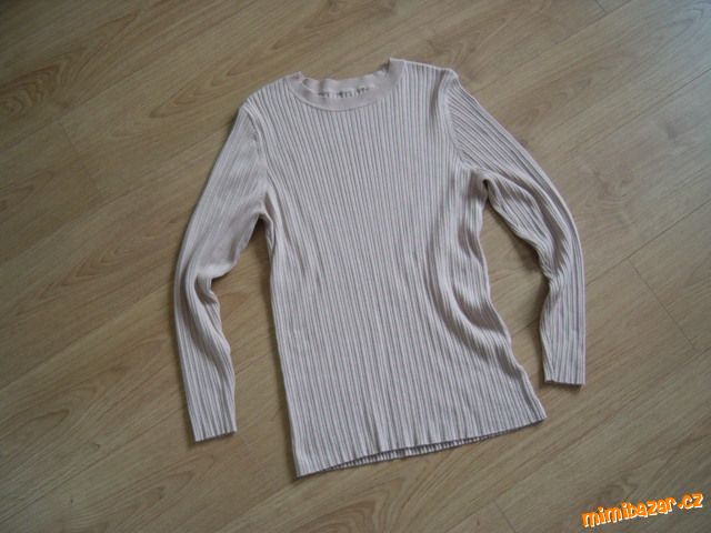 Béžové žebrované triko svetr C&A vel. L/XL