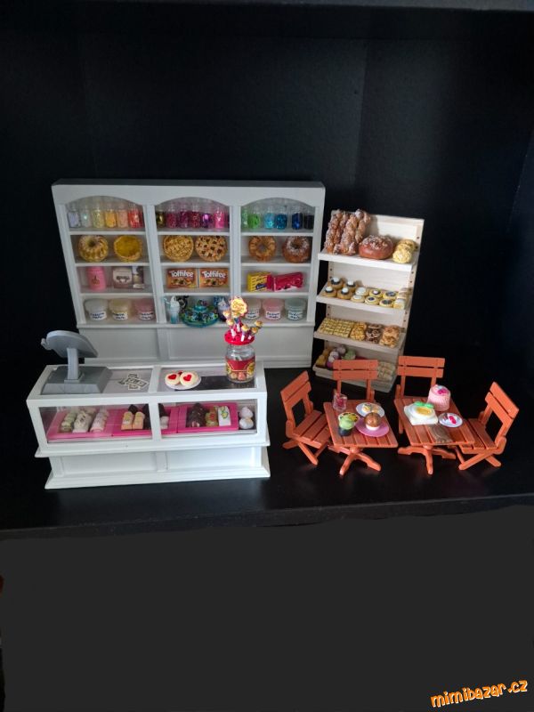 Cukrárna pro panenky miniatura jídlo nábytek 1:12