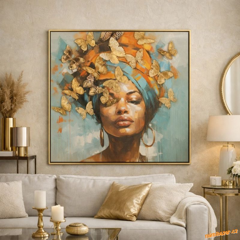 Obraz , , Woman with butterflies, , SKLADEM