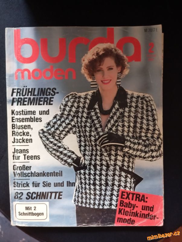 Burda 2/1987, včetně střihové přílohy, retro