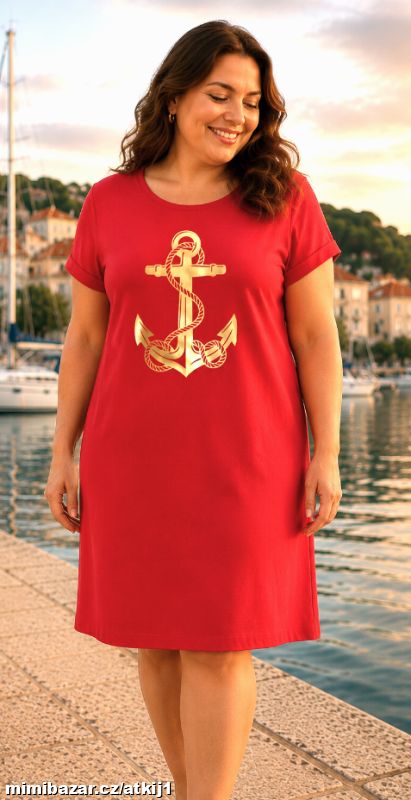 NOVÉ Šaty se zlatou kotvou velikost XL/2XL/48/50