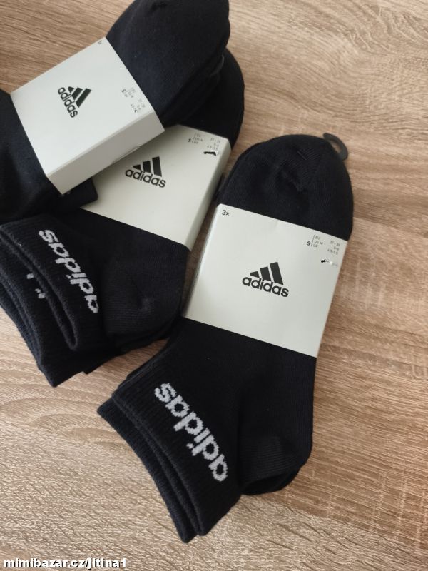 3ks ponožky černé kotníkové Adidas 37-39
