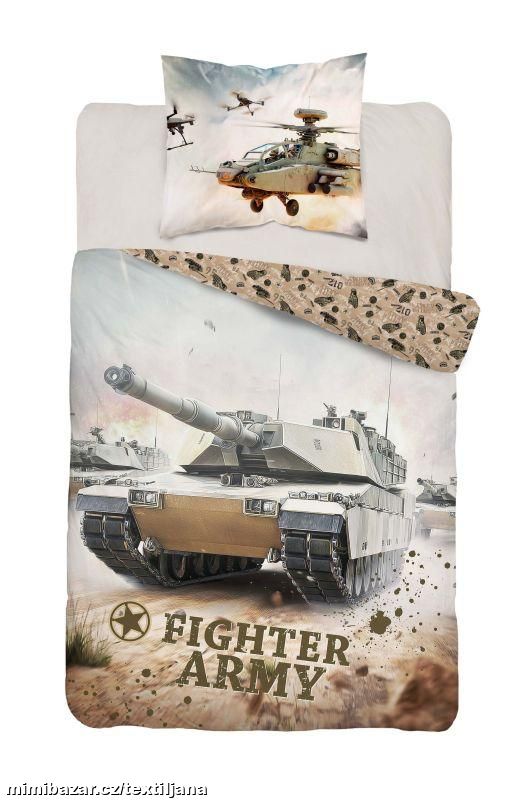 Ložní bavlněné povlečení - army tank
