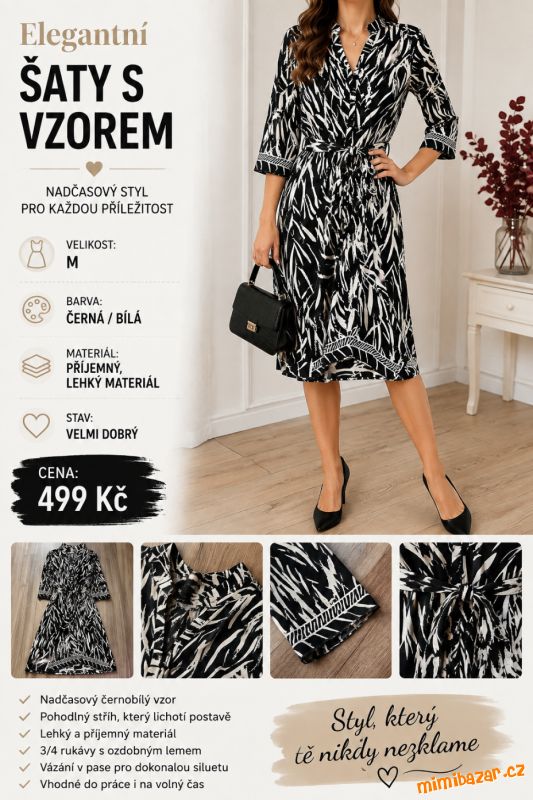 Elegantní šaty s vzorem