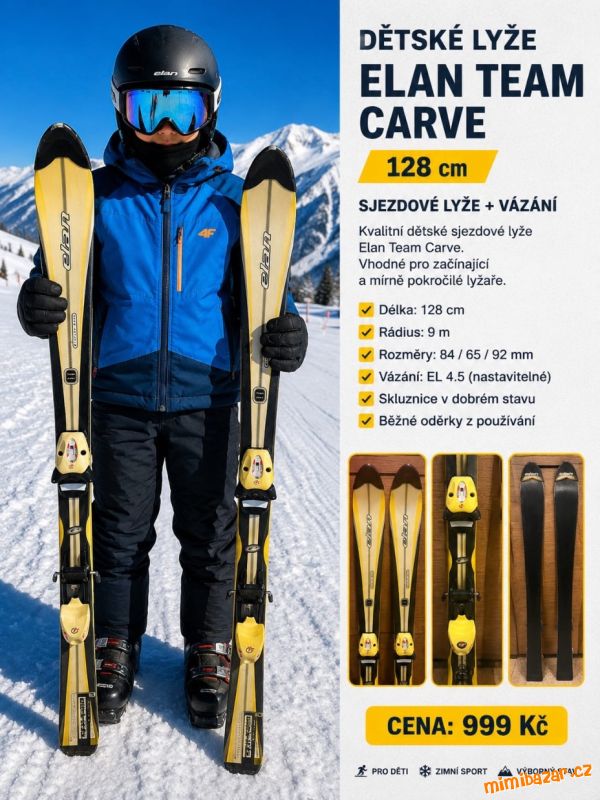 Dětské sjezdové lyže ELAN Team Carve 128 cm