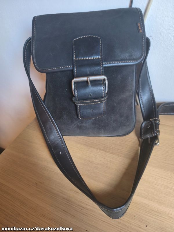 Černá kožená kabelka SLON TORBALSKI