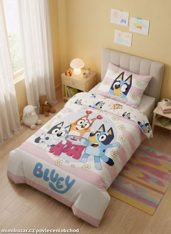 Povlečení do postýlky Bluey pro holčičky
